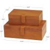 imageDeco 79 Leather Handmade Decorative Box Storage Decorative Keepsake Boxes with Snap Front Closure and Detailed Stitching Set of 2 Storage Boxes 10quot 8quot W Brown