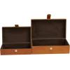 imageDeco 79 Leather Handmade Decorative Box Storage Decorative Keepsake Boxes with Snap Front Closure and Detailed Stitching Set of 2 Storage Boxes 10quot 8quot W Brown