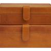 imageDeco 79 Leather Handmade Decorative Box Storage Decorative Keepsake Boxes with Snap Front Closure and Detailed Stitching Set of 2 Storage Boxes 10quot 8quot W Brown