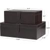 imageDeco 79 Leather Handmade Decorative Box Storage Decorative Keepsake Boxes with Snap Front Closure and Detailed Stitching Set of 2 Storage Boxes 17quot 14quot W Dark BrownDark Brown