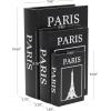 imageDeco 79 Linen Fabric Decorative Box Storage Book Book Shaped Boxes with Typography and Gold Page Inspired Detail Set of 3 Decorative Keepsake Boxes 12 9 7quot H Light GrayBlack