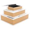 imageDeco 79 Linen Fabric Decorative Box Storage Book Book Shaped Boxes with Typography and Gold Page Inspired Detail Set of 3 Decorative Keepsake Boxes 12 9 7quot H Light GrayWhite