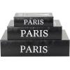 imageDeco 79 Linen Fabric Decorative Box Storage Book Book Shaped Boxes with Typography and Gold Page Inspired Detail Set of 3 Decorative Keepsake Boxes 12 9 7quot H Light GrayBlack