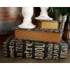 imageDeco 79 Linen Fabric Decorative Box Storage Book Book Shaped Boxes with Typography and Gold Page Inspired Detail Set of 3 Decorative Keepsake Boxes 12 9 7quot H Light GrayBlack