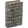 imageDeco 79 Linen Fabric Decorative Box Storage Book Book Shaped Boxes with Typography and Gold Page Inspired Detail Set of 3 Decorative Keepsake Boxes 12 9 7quot H Light GrayBlack
