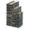 imageDeco 79 Linen Fabric Decorative Box Storage Book Book Shaped Boxes with Typography and Gold Page Inspired Detail Set of 3 Decorative Keepsake Boxes 12 9 7quot H Light GrayBlack