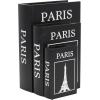imageDeco 79 Linen Fabric Decorative Box Storage Book Book Shaped Boxes with Typography and Gold Page Inspired Detail Set of 3 Decorative Keepsake Boxes 12 9 7quot H Light GrayBlack