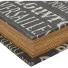 imageDeco 79 Linen Fabric Decorative Box Storage Book Book Shaped Boxes with Typography and Gold Page Inspired Detail Set of 3 Decorative Keepsake Boxes 12 9 7quot H Light GrayBlack
