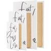 imageDeco 79 Linen Fabric Decorative Box Storage Book Book Shaped Boxes with Typography and Gold Page Inspired Detail Set of 3 Decorative Keepsake Boxes 12 9 7quot H Light GrayWhite