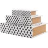 imageDeco 79 Linen Fabric Decorative Box Storage Book Book Shaped Boxes with Typography and Gold Page Inspired Detail Set of 3 Decorative Keepsake Boxes 12 9 7quot H Light GrayWhite