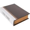 imageDeco 79 Linen Fabric Decorative Box Storage Book Book Shaped Boxes with Typography and Gold Page Inspired Detail Set of 3 Decorative Keepsake Boxes 12 9 7quot H Light GrayBlack