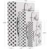 imageDeco 79 Linen Fabric Decorative Box Storage Book Book Shaped Boxes with Typography and Gold Page Inspired Detail Set of 3 Decorative Keepsake Boxes 12 9 7quot H Light GrayWhite
