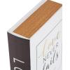 imageDeco 79 Linen Fabric Decorative Box Storage Book Book Shaped Boxes with Typography and Gold Page Inspired Detail Set of 3 Decorative Keepsake Boxes 12 9 7quot H Light GrayWhite