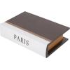 imageDeco 79 Linen Fabric Decorative Box Storage Book Book Shaped Boxes with Typography and Gold Page Inspired Detail Set of 3 Decorative Keepsake Boxes 12 9 7quot H Light GrayBlack