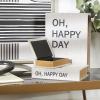 imageDeco 79 Linen Fabric Decorative Box Storage Book Book Shaped Boxes with Typography and Gold Page Inspired Detail Set of 3 Decorative Keepsake Boxes 12 9 7quot H Light GrayLight Gray