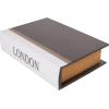 imageDeco 79 Linen Fabric Decorative Box Storage Book Book Shaped Boxes with Typography and Gold Page Inspired Detail Set of 3 Decorative Keepsake Boxes 12 9 7quot H Light GrayBlack