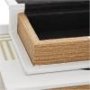 imageDeco 79 Linen Fabric Decorative Box Storage Book Book Shaped Boxes with Typography and Gold Page Inspired Detail Set of 3 Decorative Keepsake Boxes 12 9 7quot H Light GrayWhite
