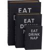 imageDeco 79 Linen Fabric Decorative Box Storage Book Book Shaped Boxes with Typography and Gold Page Inspired Detail Set of 3 Decorative Keepsake Boxes 12 9 7quot H Light GrayBlack