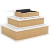imageDeco 79 Linen Fabric Decorative Box Storage Book Book Shaped Boxes with Typography and Gold Page Inspired Detail Set of 3 Decorative Keepsake Boxes 12 9 7quot H Light GrayWhite