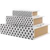 imageDeco 79 Linen Fabric Decorative Box Storage Book Book Shaped Boxes with Typography and Gold Page Inspired Detail Set of 3 Decorative Keepsake Boxes 12 9 7quot H Light GrayWhite