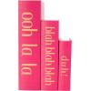 imageDeco 79 Linen Fabric Decorative Box Storage Book Book Shaped Boxes with Typography and Gold Page Inspired Detail Set of 3 Decorative Keepsake Boxes 12 9 7quot H Light GrayRed