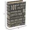 imageDeco 79 Linen Fabric Decorative Box Storage Book Book Shaped Boxes with Typography and Gold Page Inspired Detail Set of 3 Decorative Keepsake Boxes 12 9 7quot H Light GrayBlack