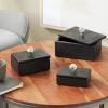 imageDeco 79 Marble Decorative Box Decorative Keepsake Boxes with Gold Final Set of 3 Storage Boxes 9quot 7quot 6quotW GreenBlack