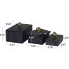 imageDeco 79 Marble Decorative Box Decorative Keepsake Boxes with Gold Final Set of 3 Storage Boxes 9quot 7quot 6quotW GreenBlack