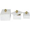 imageDeco 79 Marble Decorative Box Decorative Keepsake Boxes with Gold Final Set of 3 Storage Boxes 9quot 7quot 6quotW GreenWhite