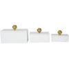 imageDeco 79 Marble Decorative Box Decorative Keepsake Boxes with Gold Final Set of 3 Storage Boxes 9quot 7quot 6quotW GreenWhite