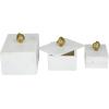imageDeco 79 Marble Decorative Box Decorative Keepsake Boxes with Gold Final Set of 3 Storage Boxes 9quot 7quot 6quotW GreenWhite
