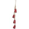 imageDeco 79 Metal Heart Indoor Outdoor Decorative Cow Bells Tibetan Inspired Meditation Bell with 6 Bells on Jute Hanging Rope Cow Bell 4quot x 2quot x 35quot RedRed