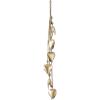 imageDeco 79 Metal Heart Indoor Outdoor Decorative Cow Bells Tibetan Inspired Meditation Bell with 6 Bells on Jute Hanging Rope Cow Bell 4quot x 2quot x 35quot RedGold