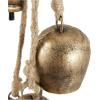 imageDeco 79 Metal Heart Indoor Outdoor Decorative Cow Bells Tibetan Inspired Meditation Bell with 6 Bells on Jute Hanging Rope Cow Bell 4quot x 2quot x 35quot RedGold