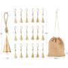 imageDeco 79 Metal Heart Indoor Outdoor Decorative Cow Bells Tibetan Inspired Meditation Bell with 6 Bells on Jute Hanging Rope Cow Bell 4quot x 2quot x 35quot RedGold