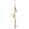 imageDeco 79 Metal Heart Indoor Outdoor Decorative Cow Bells Tibetan Inspired Meditation Bell with 6 Bells on Jute Hanging Rope Cow Bell 4quot x 2quot x 35quot RedGold