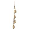 imageDeco 79 Metal Heart Indoor Outdoor Decorative Cow Bells Tibetan Inspired Meditation Bell with 6 Bells on Jute Hanging Rope Cow Bell 4quot x 2quot x 35quot RedGold