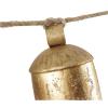 imageDeco 79 Metal Heart Indoor Outdoor Decorative Cow Bells Tibetan Inspired Meditation Bell with 6 Bells on Jute Hanging Rope Cow Bell 4quot x 2quot x 35quot RedGold