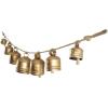 imageDeco 79 Metal Heart Indoor Outdoor Decorative Cow Bells Tibetan Inspired Meditation Bell with 6 Bells on Jute Hanging Rope Cow Bell 4quot x 2quot x 35quot RedGold