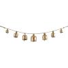 imageDeco 79 Metal Heart Indoor Outdoor Decorative Cow Bells Tibetan Inspired Meditation Bell with 6 Bells on Jute Hanging Rope Cow Bell 4quot x 2quot x 35quot RedGold