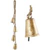 imageDeco 79 Metal Heart Indoor Outdoor Decorative Cow Bells Tibetan Inspired Meditation Bell with 6 Bells on Jute Hanging Rope Cow Bell 4quot x 2quot x 35quot RedGold