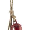 imageDeco 79 Metal Heart Indoor Outdoor Decorative Cow Bells Tibetan Inspired Meditation Bell with 6 Bells on Jute Hanging Rope Cow Bell 4quot x 2quot x 35quot RedRed