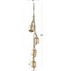 imageDeco 79 Metal Heart Indoor Outdoor Decorative Cow Bells Tibetan Inspired Meditation Bell with 6 Bells on Jute Hanging Rope Cow Bell 4quot x 2quot x 35quot RedGold