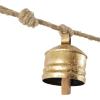 imageDeco 79 Metal Heart Indoor Outdoor Decorative Cow Bells Tibetan Inspired Meditation Bell with 6 Bells on Jute Hanging Rope Cow Bell 4quot x 2quot x 35quot RedGold