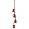 imageDeco 79 Metal Heart Indoor Outdoor Decorative Cow Bells Tibetan Inspired Meditation Bell with 6 Bells on Jute Hanging Rope Cow Bell 4quot x 2quot x 35quot RedRed
