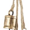 imageDeco 79 Metal Heart Indoor Outdoor Decorative Cow Bells Tibetan Inspired Meditation Bell with 6 Bells on Jute Hanging Rope Cow Bell 4quot x 2quot x 35quot RedGold