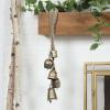 imageDeco 79 Metal Heart Indoor Outdoor Decorative Cow Bells Tibetan Inspired Meditation Bell with 6 Bells on Jute Hanging Rope Cow Bell 4quot x 2quot x 35quot RedGold