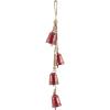 imageDeco 79 Metal Heart Indoor Outdoor Decorative Cow Bells Tibetan Inspired Meditation Bell with 6 Bells on Jute Hanging Rope Cow Bell 4quot x 2quot x 35quot RedRed