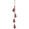 imageDeco 79 Metal Heart Indoor Outdoor Decorative Cow Bells Tibetan Inspired Meditation Bell with 6 Bells on Jute Hanging Rope Cow Bell 4quot x 2quot x 35quot RedRed