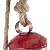 imageDeco 79 Metal Heart Indoor Outdoor Decorative Cow Bells Tibetan Inspired Meditation Bell with 6 Bells on Jute Hanging Rope Cow Bell 4quot x 2quot x 35quot RedRed